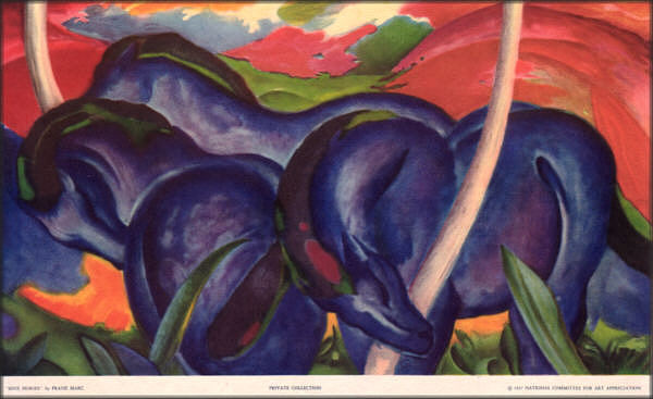 Marc - Blue Horses - Natl Committee For Art Appreciation print 1937