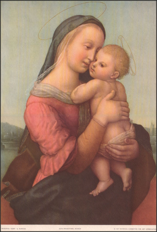 Raphael - Madonna Tempe - Natl Committee For Art Appreciation print 1937 - CLICK FOR CLOSE-UP