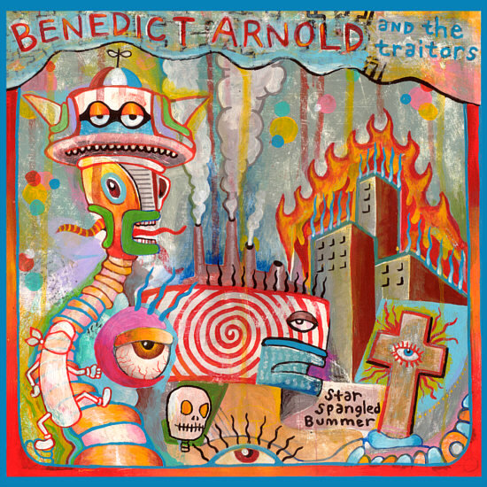 Jaime Germs Zacarias - Star Spangled Bummer - cover art for Benedict Arnold and the Traitors CD - original acrylic painting on illustration board